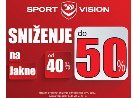 Sniženje do 50% na sve jakne u Sport Vision-u!