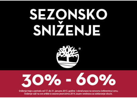 Sniženje u Timberlandu do 60%