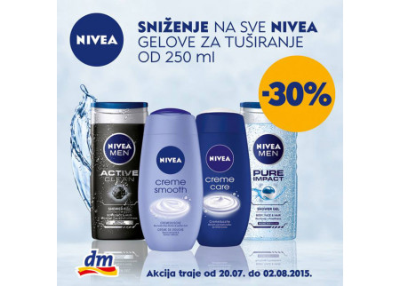 Nivea gelovi za tuširanje na sniženju u dm-u!