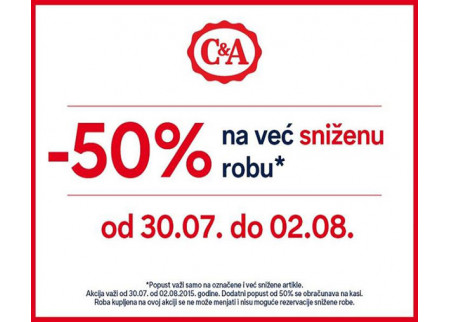 Kupujte u pola cene u C&A prodavnicama!