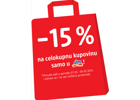 DM - 15% na celokupnu kupovinu!