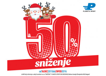 Novogodišnje sniženje u Planeta sport radnjama!