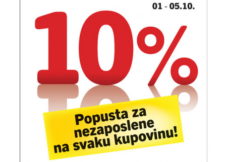 Maxi | 10 odsto popusta za nezaposlene od 1. do 5. oktobra 2012.