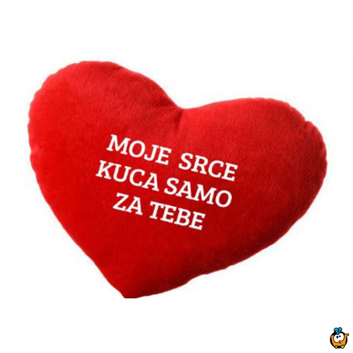 Crveno plišano srce sa tekstom ili slikom po vašoj želji!