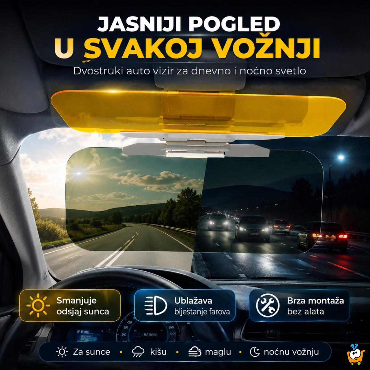 Dvostruki auto vizir za dnevno i noćno svetlo