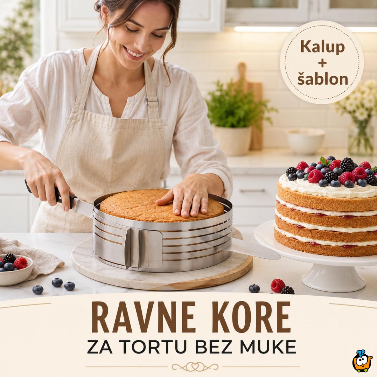Inox kalup za torte i patišpanj sa prorezima za sečenje kora