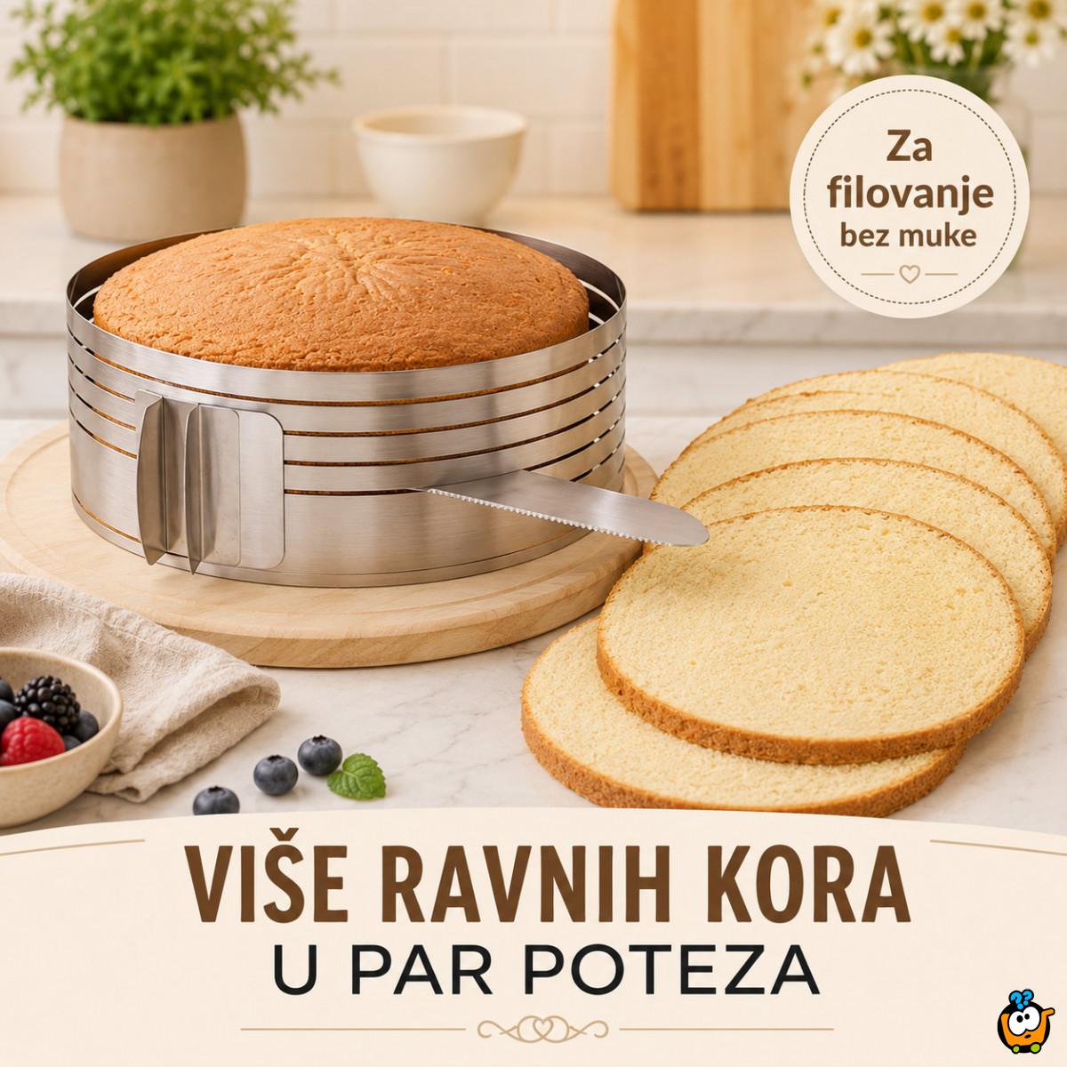 Inox kalup za torte i patišpanj sa prorezima za sečenje kora