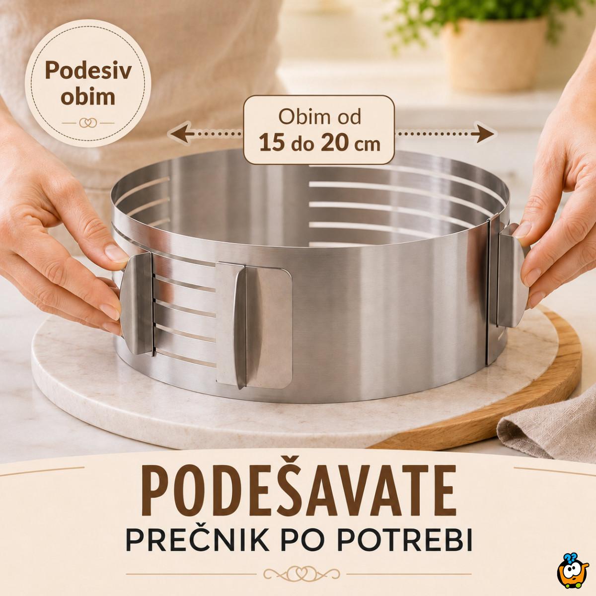 Inox kalup za torte i patišpanj sa prorezima za sečenje kora