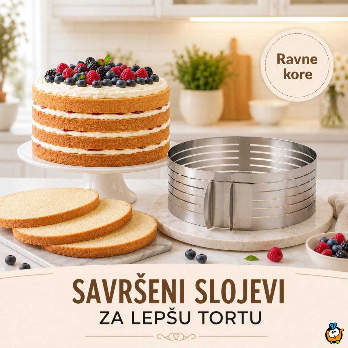 Inox kalup za torte i patišpanj sa prorezima za sečenje kora