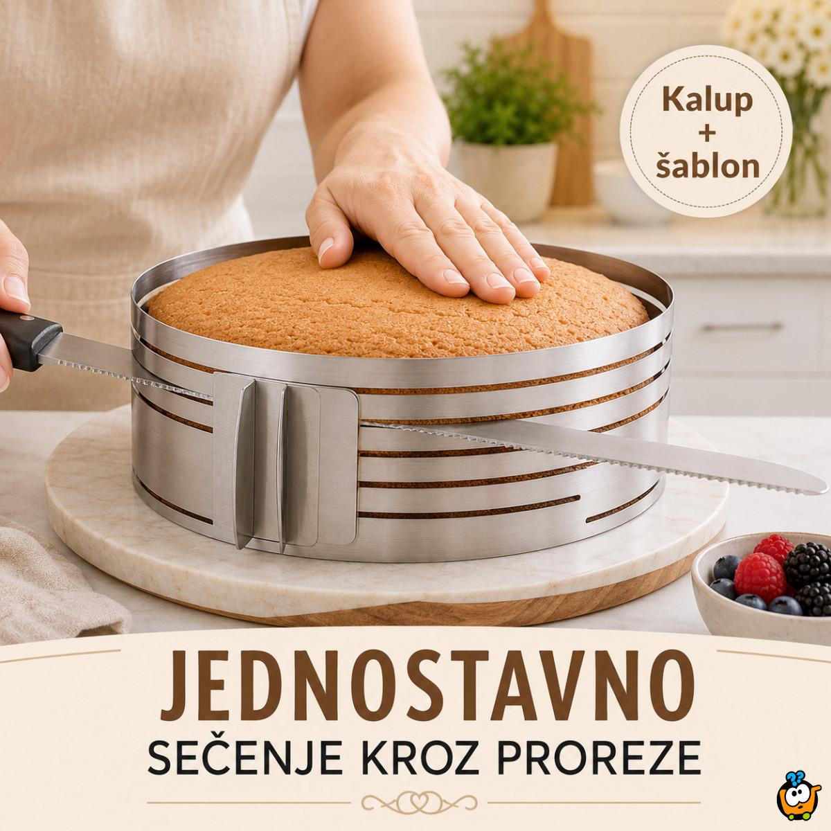 Inox kalup za torte i patišpanj sa prorezima za sečenje kora