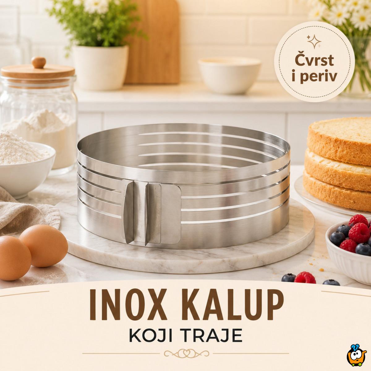 Inox kalup za torte i patišpanj sa prorezima za sečenje kora