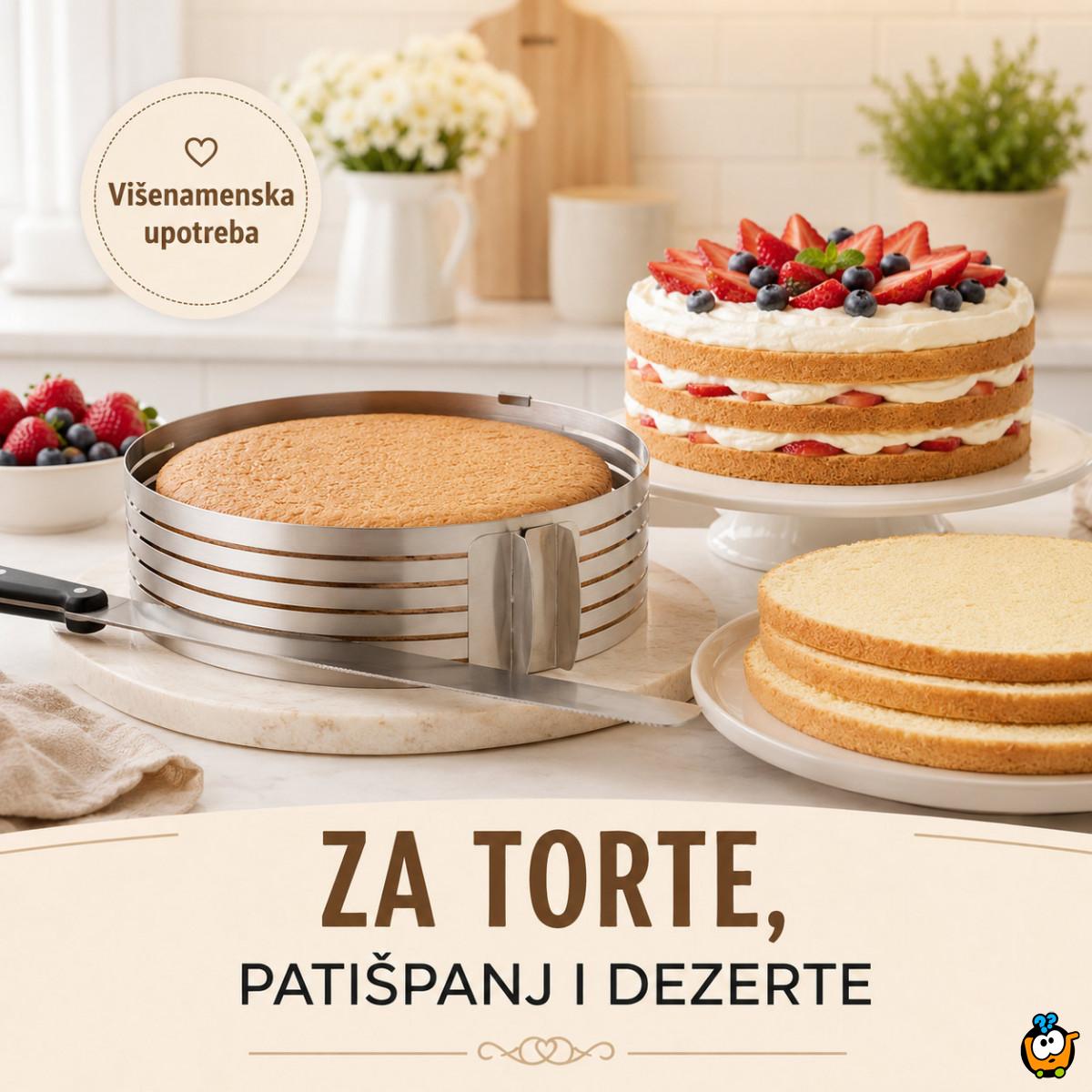 Inox kalup za torte i patišpanj sa prorezima za sečenje kora
