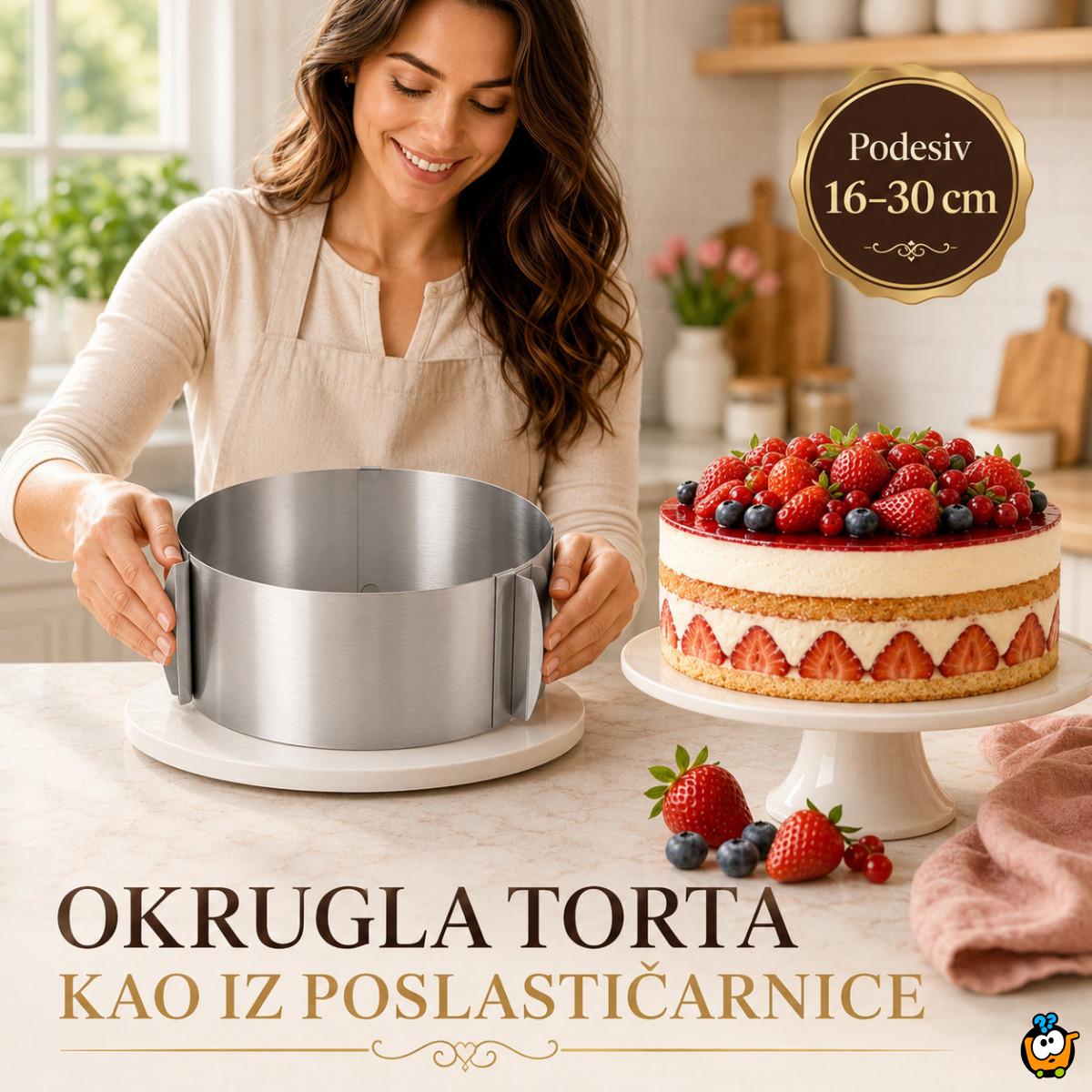 Okrugli podesivi kalup od inox-a za spremanje poslastica i jela