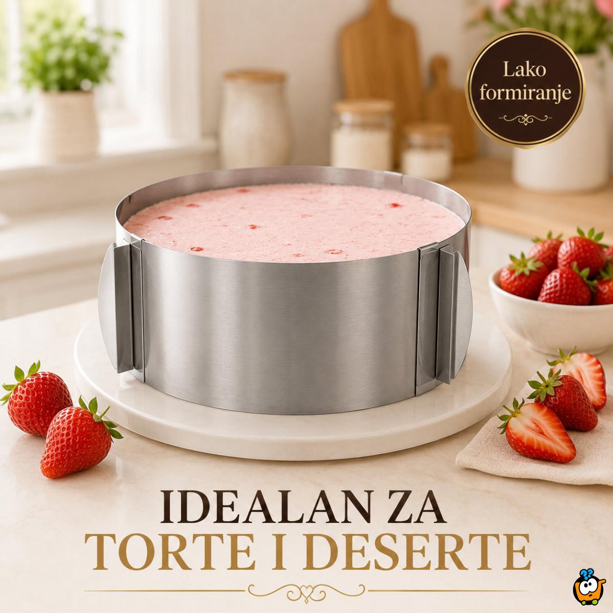 Okrugli podesivi kalup od inox-a za spremanje poslastica i jela