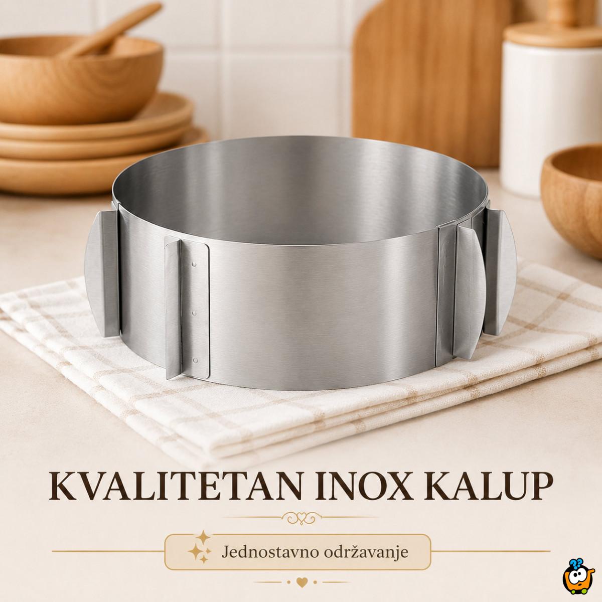 Okrugli podesivi kalup od inox-a za spremanje poslastica i jela