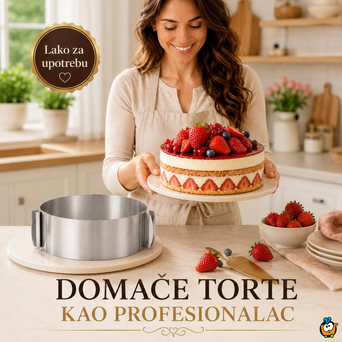 Okrugli podesivi kalup od inox-a za spremanje poslastica i jela