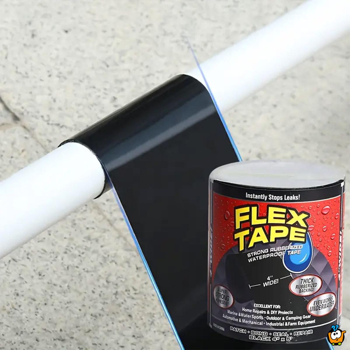 FLEX TAPE 10 x 150 cm - Crna super jaka vodootporna izolir traka za sve vrste popravki