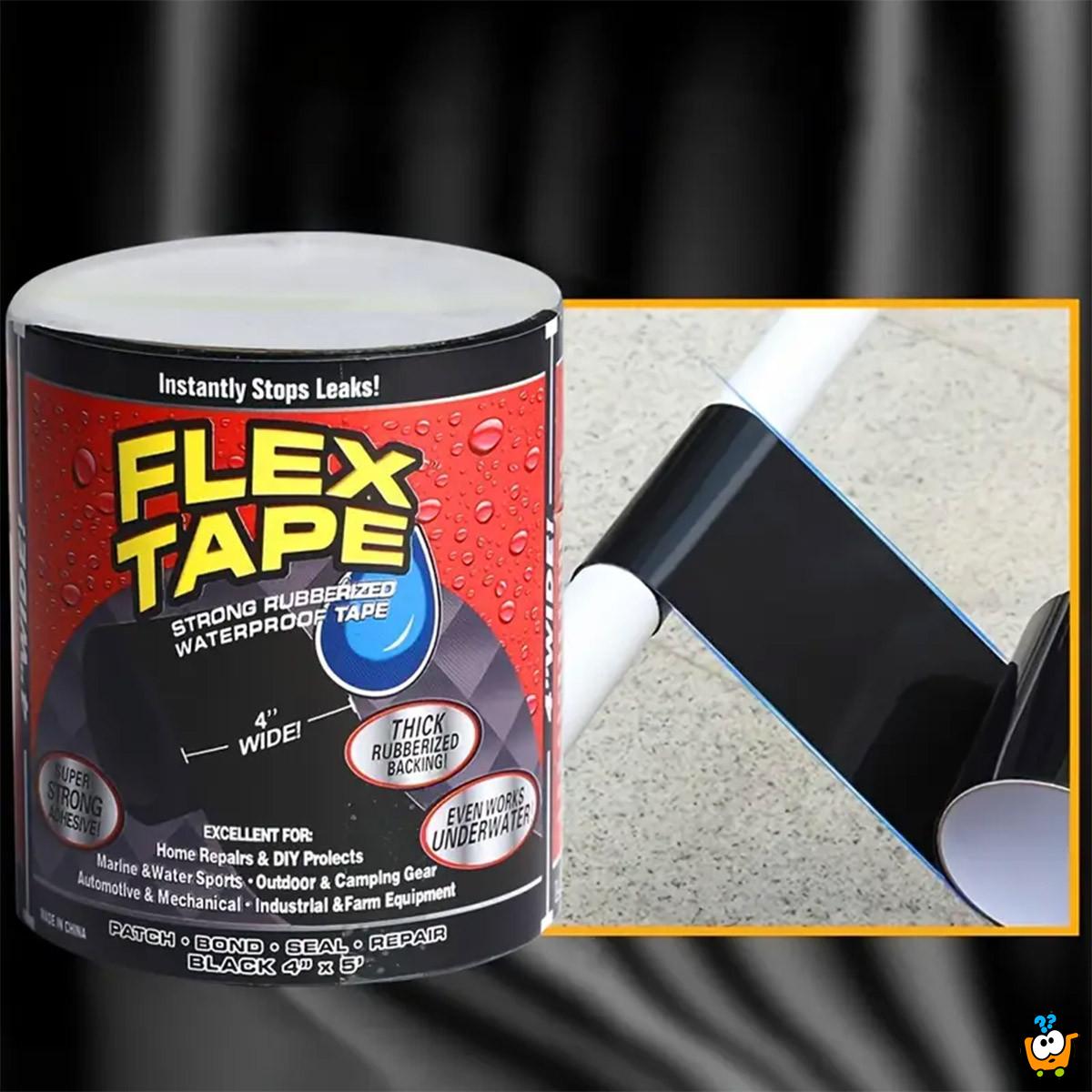 FLEX TAPE 10 x 150 cm - Crna super jaka vodootporna izolir traka za sve vrste popravki