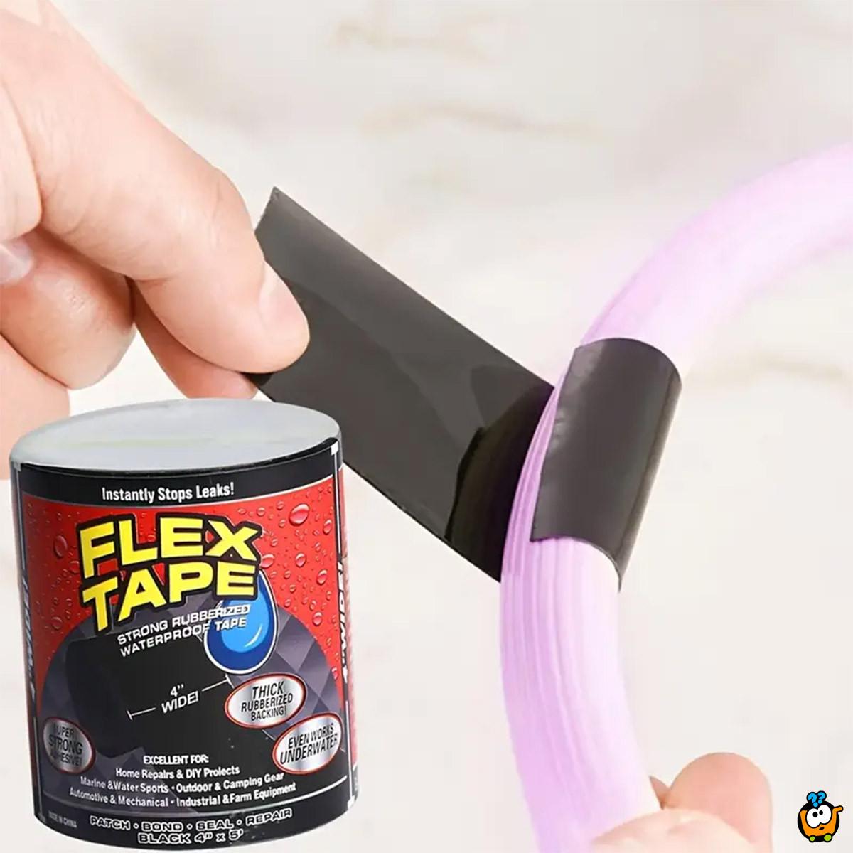FLEX TAPE 10 x 150 cm - Crna super jaka vodootporna izolir traka za sve vrste popravki