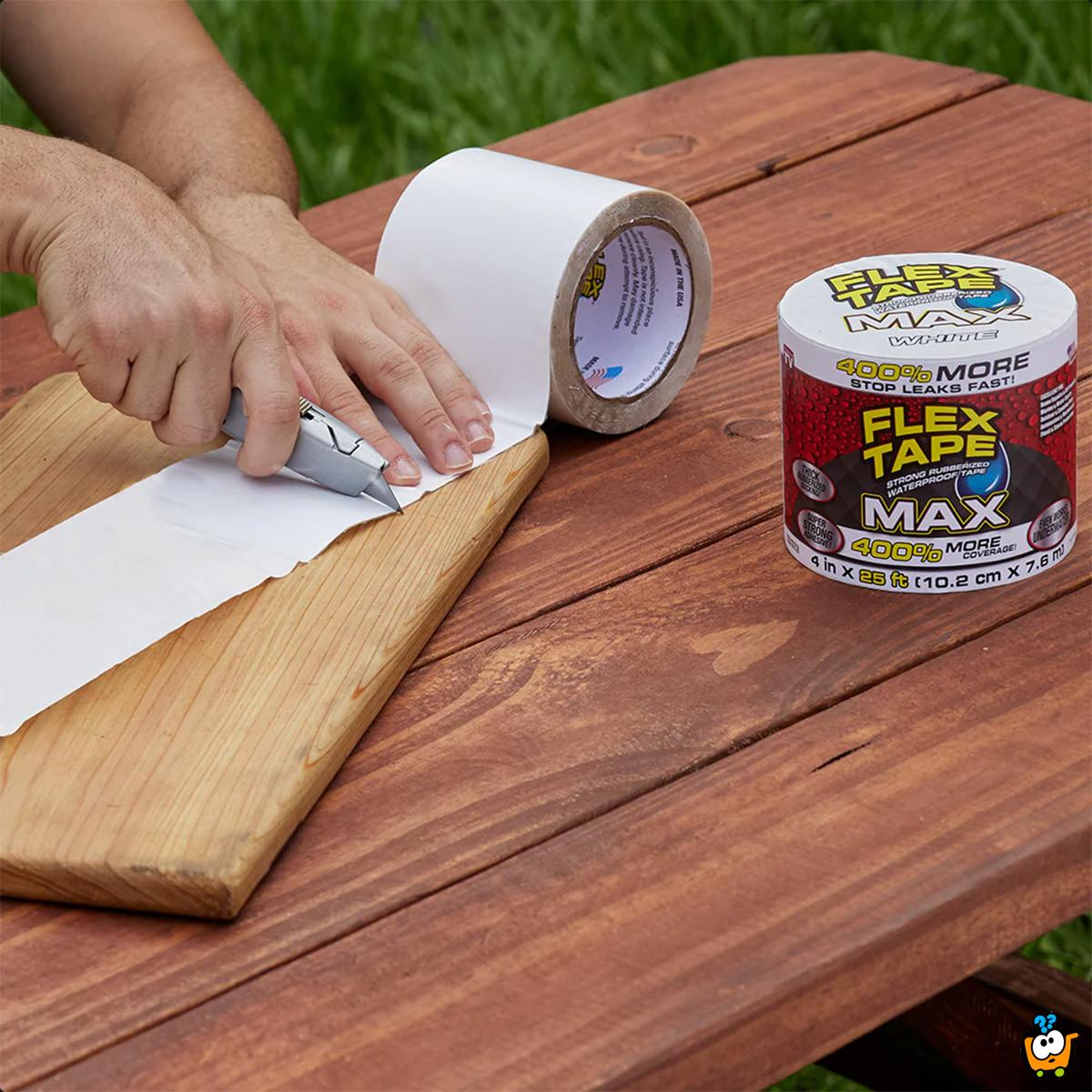 FLEX TAPE 10 x 150 cm - Bela super jaka vodootporna izolir traka za sve vrste popravki