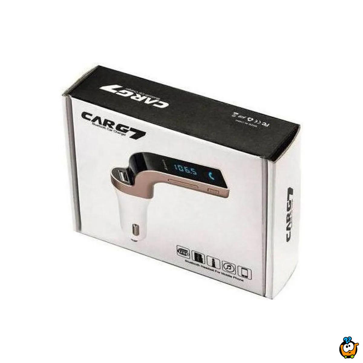 CAR G7 - Mini Bluetooth transmiter zvuka za auto  + punjač za telefon