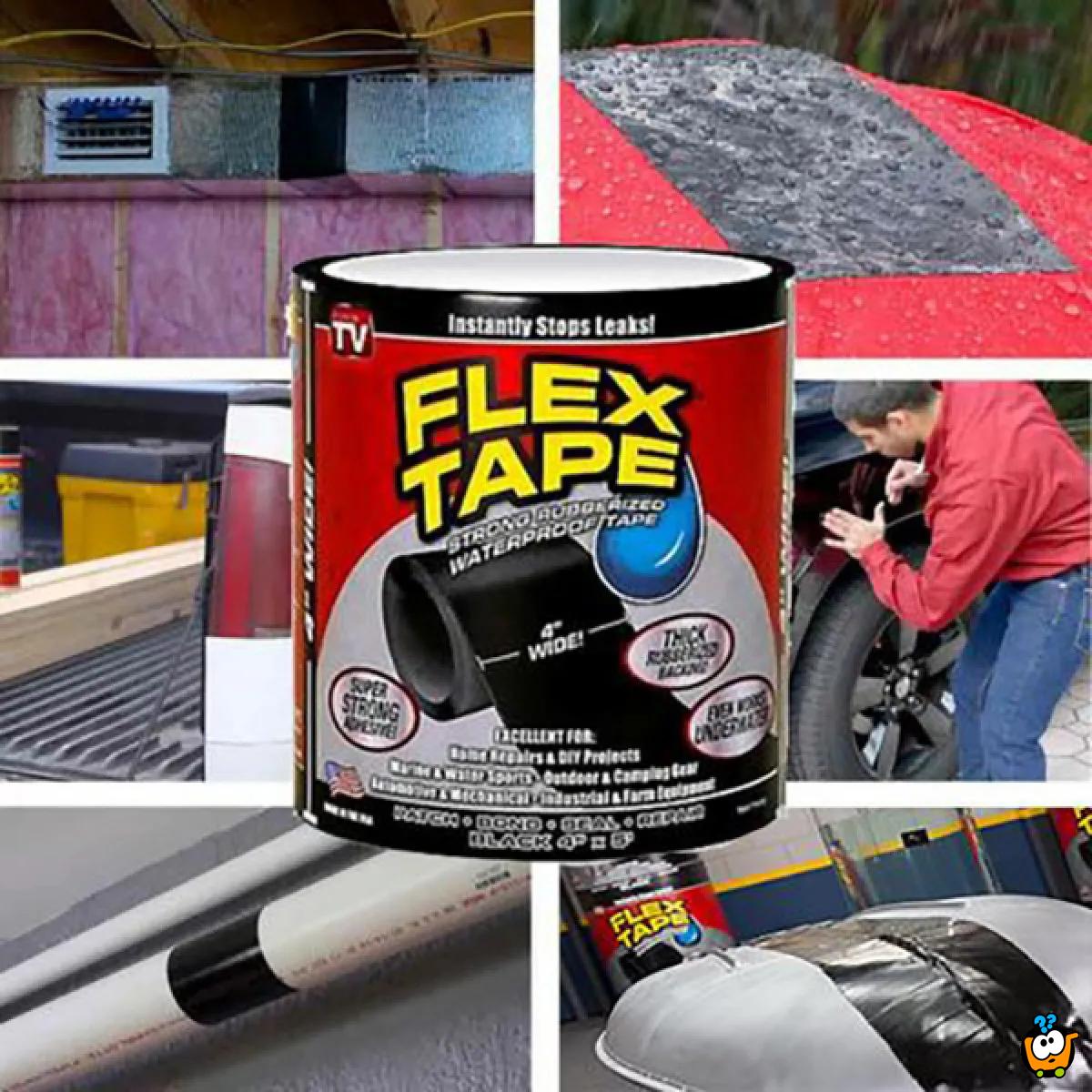 FLEX TAPE 10 x 150 cm - Crna super jaka vodootporna izolir traka za sve vrste popravki