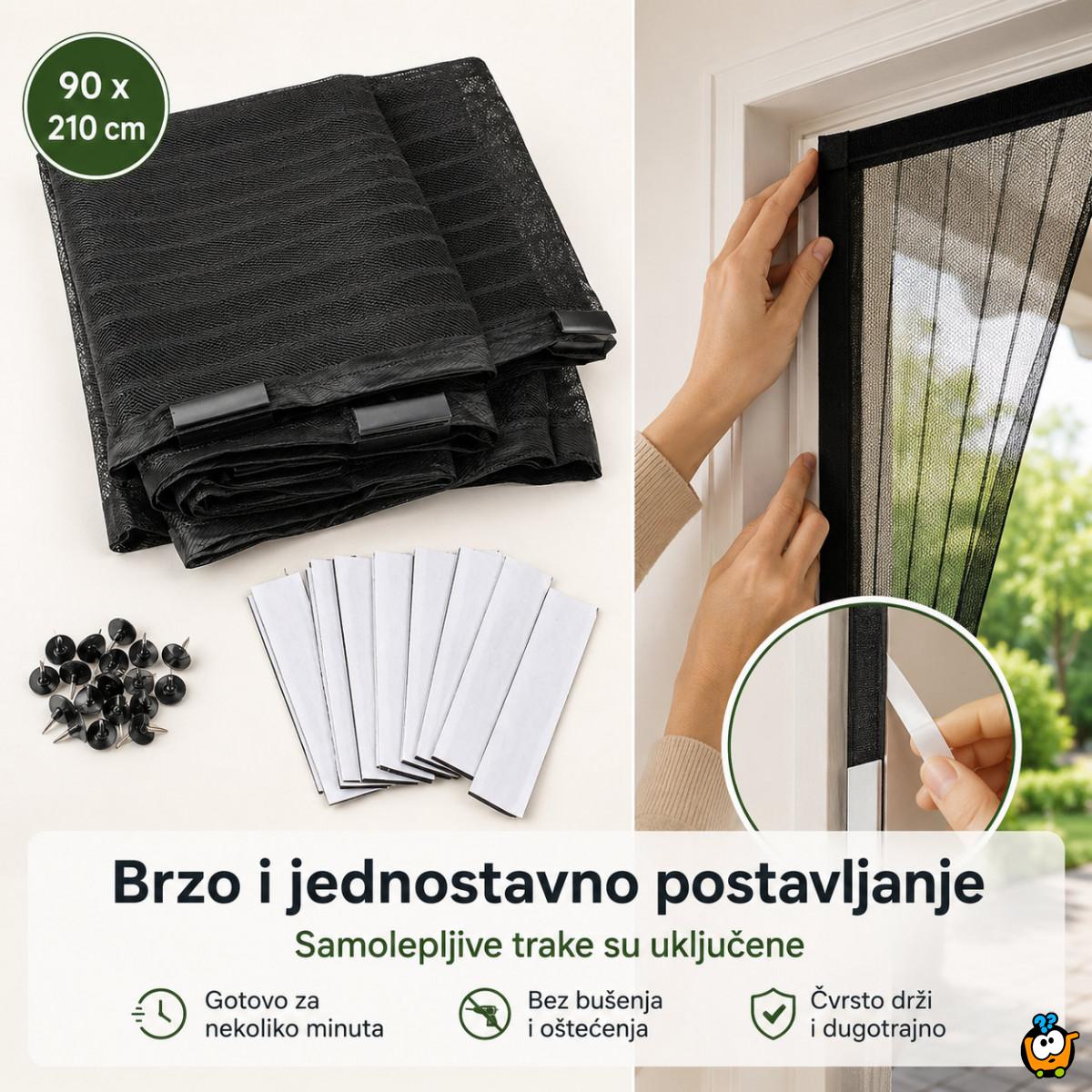 Magic Mesh magnetna mreža za vrata – protiv komaraca i insekata - CRNA