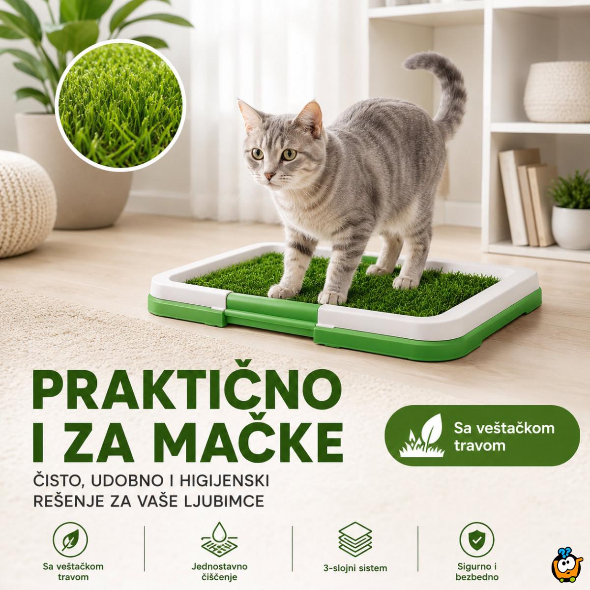 Higijenski toalet za ljubimce sa veštačkom travom za pse i mačke – za stan i terasu