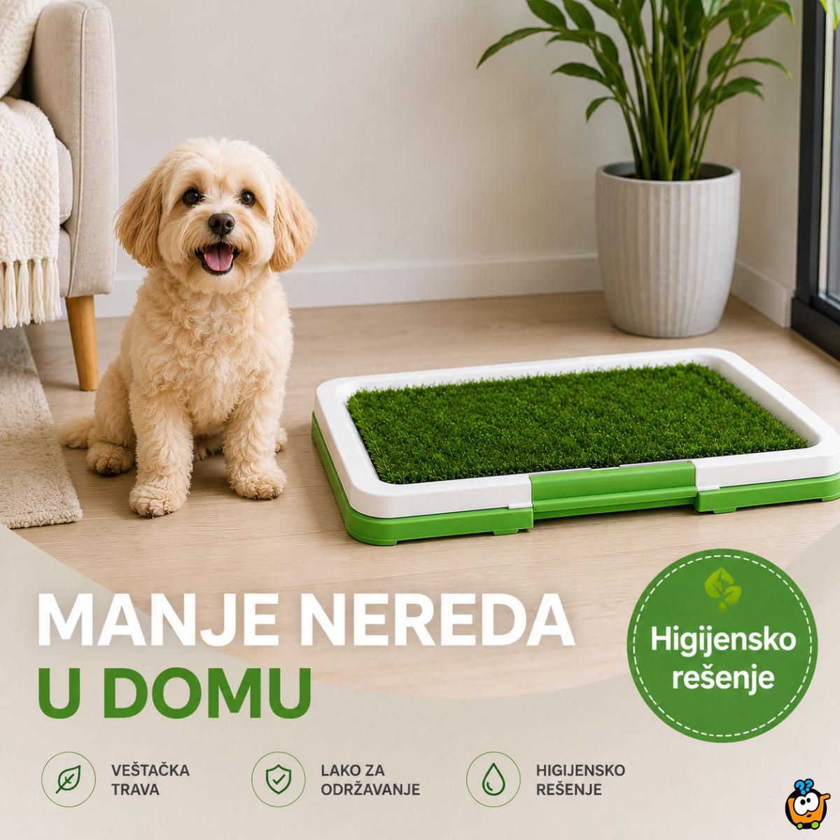 Higijenski toalet za ljubimce sa veštačkom travom za pse i mačke – za stan i terasu