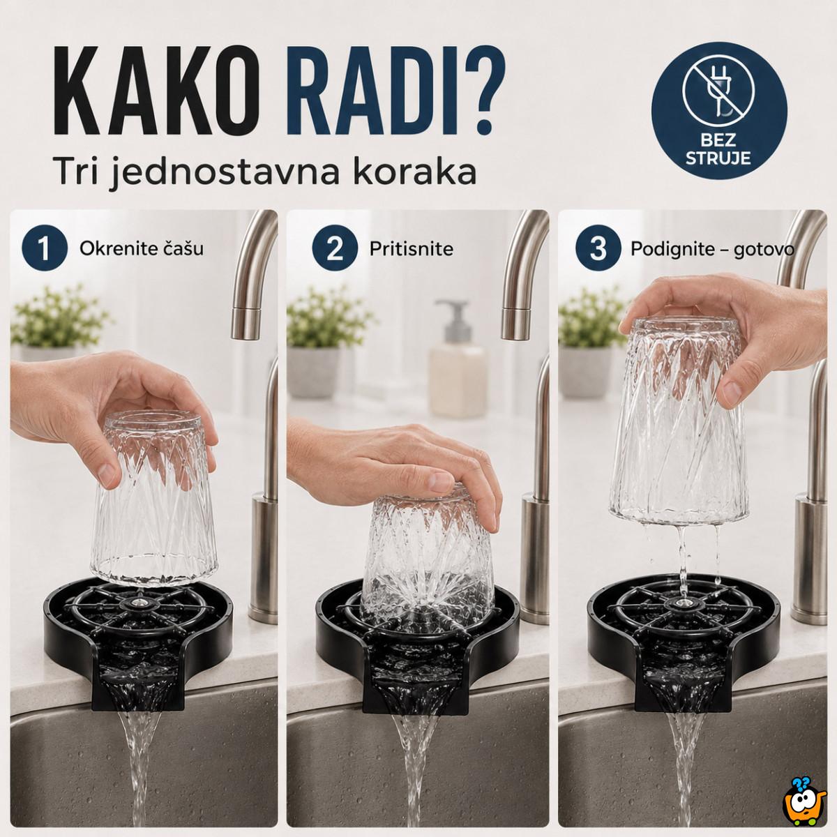Automatski ispirač čaša i flaša za sudoperu