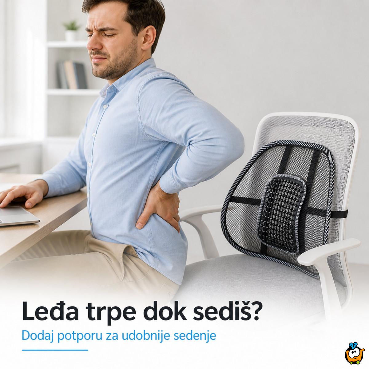 Mrežasti naslon za leđa i udobnije sedenje - za auto, kuću i kancelariju