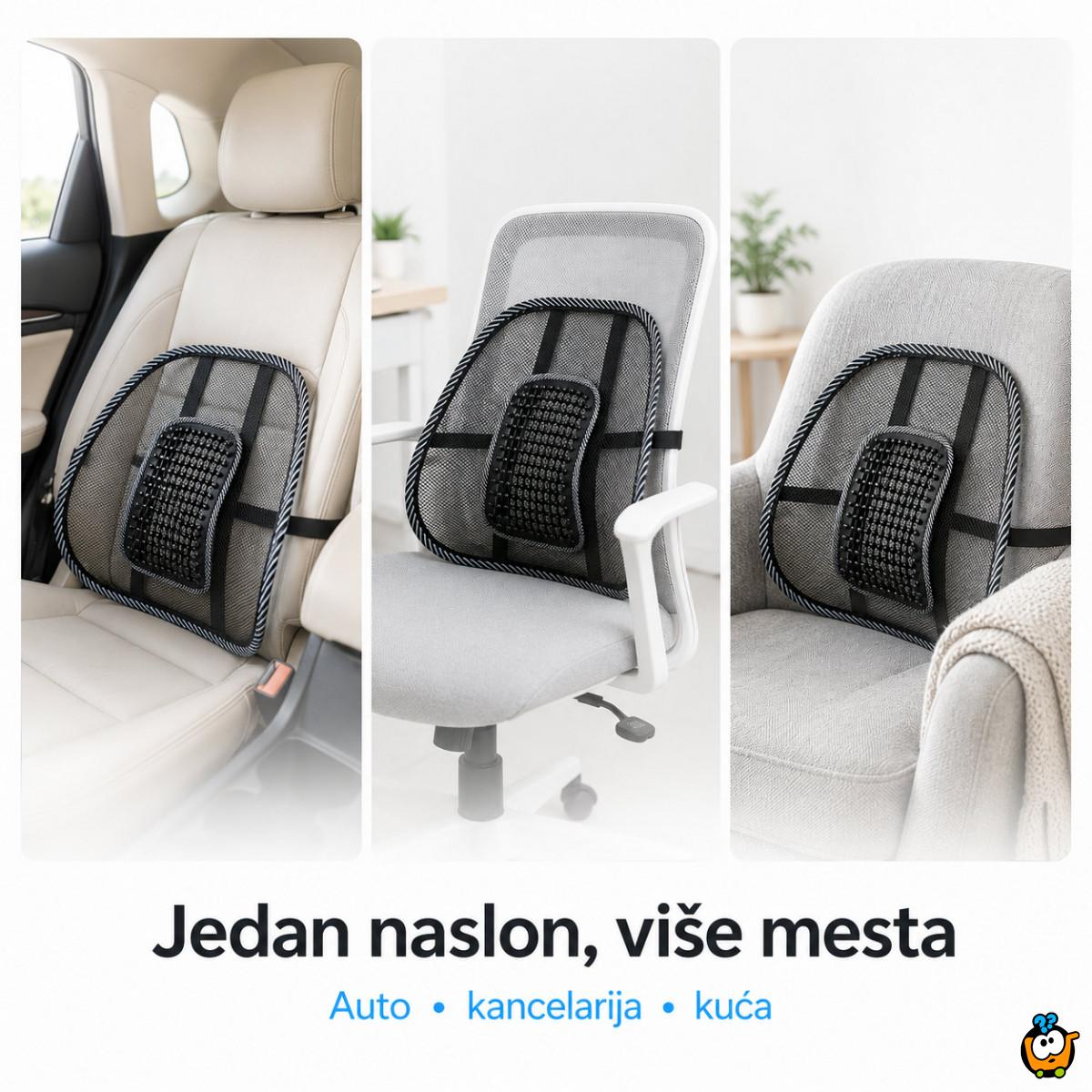 Mrežasti naslon za leđa i udobnije sedenje - za auto, kuću i kancelariju