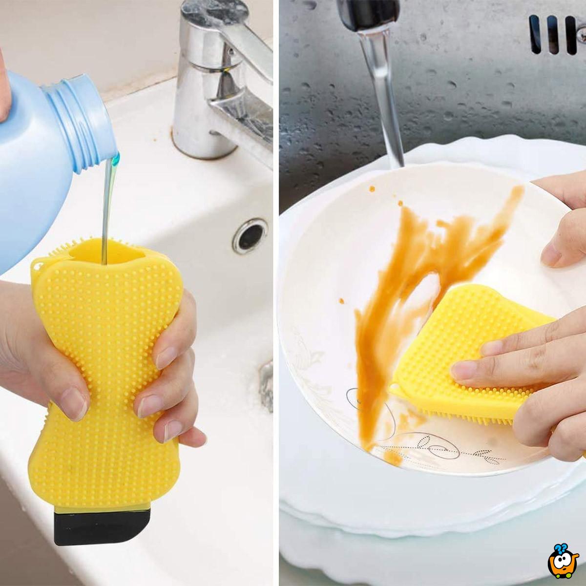 Sponge Hero - 3u1 silikonska četka+ lopatica za ribanje