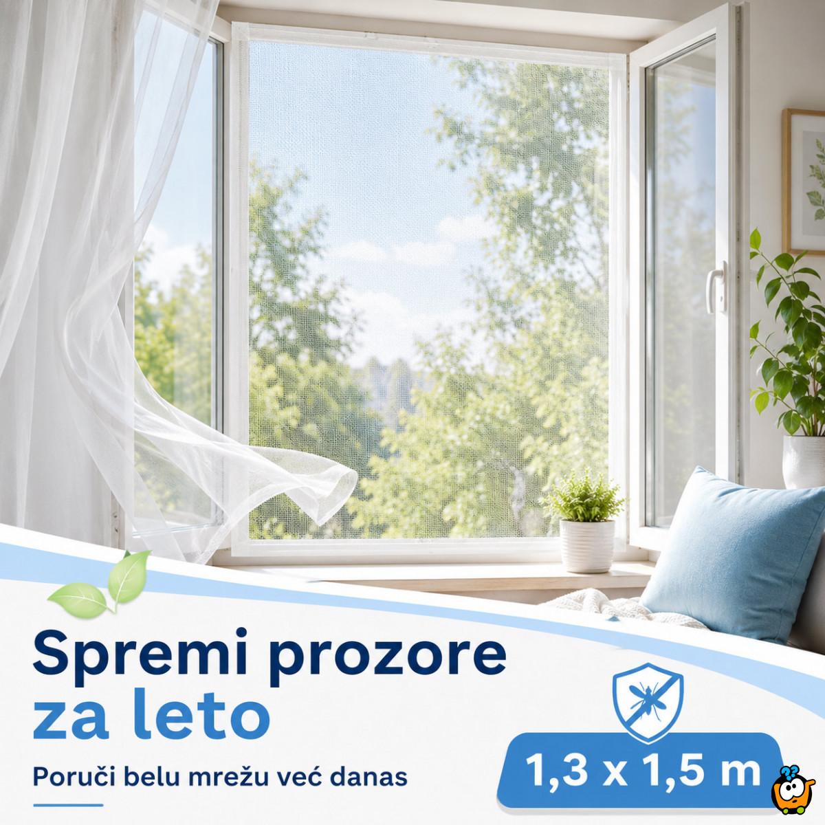 Bela mreža za prozor protiv komaraca 1,3 x 1,5 m