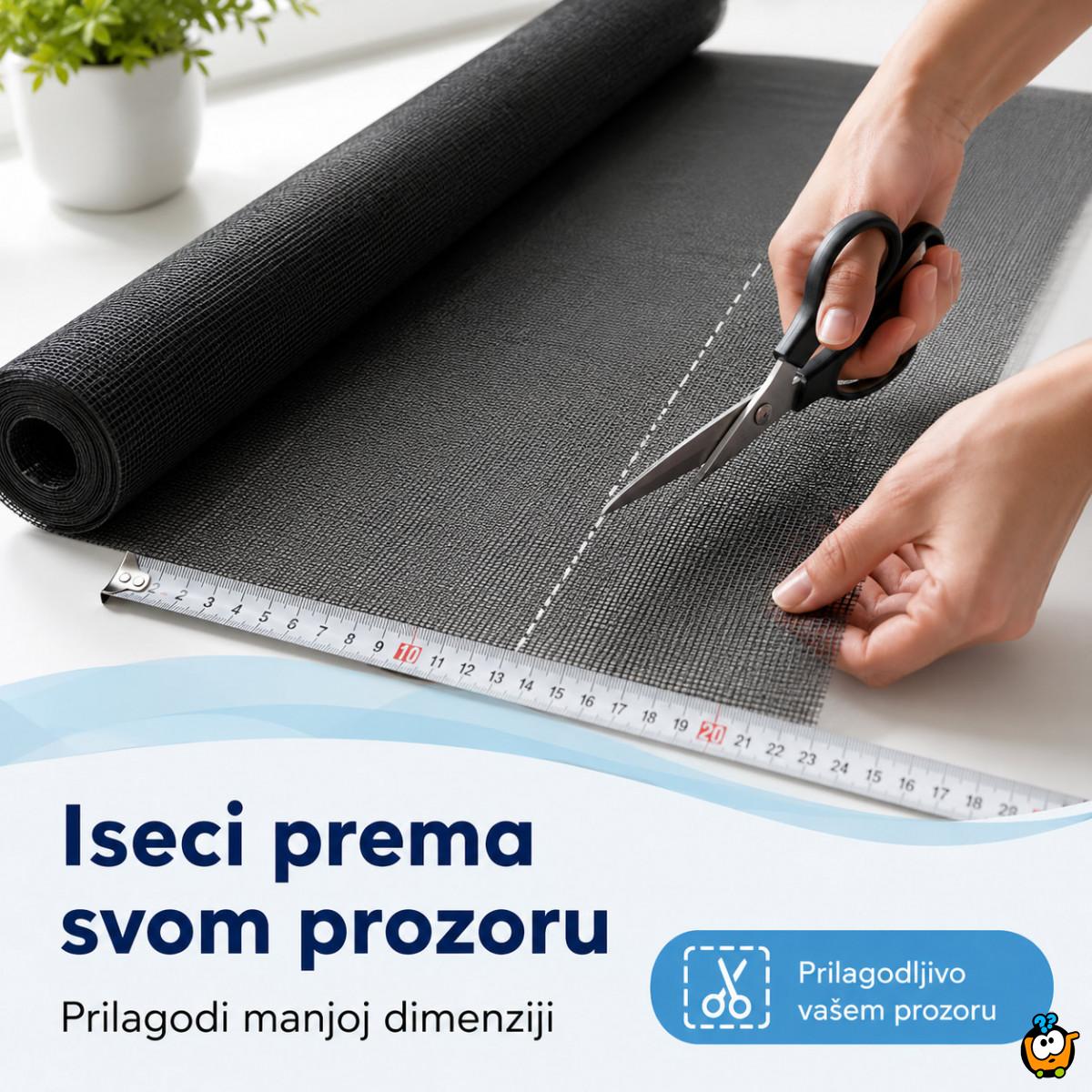 Crna mreža za prozor protiv komaraca 1,3 x 1,5 m