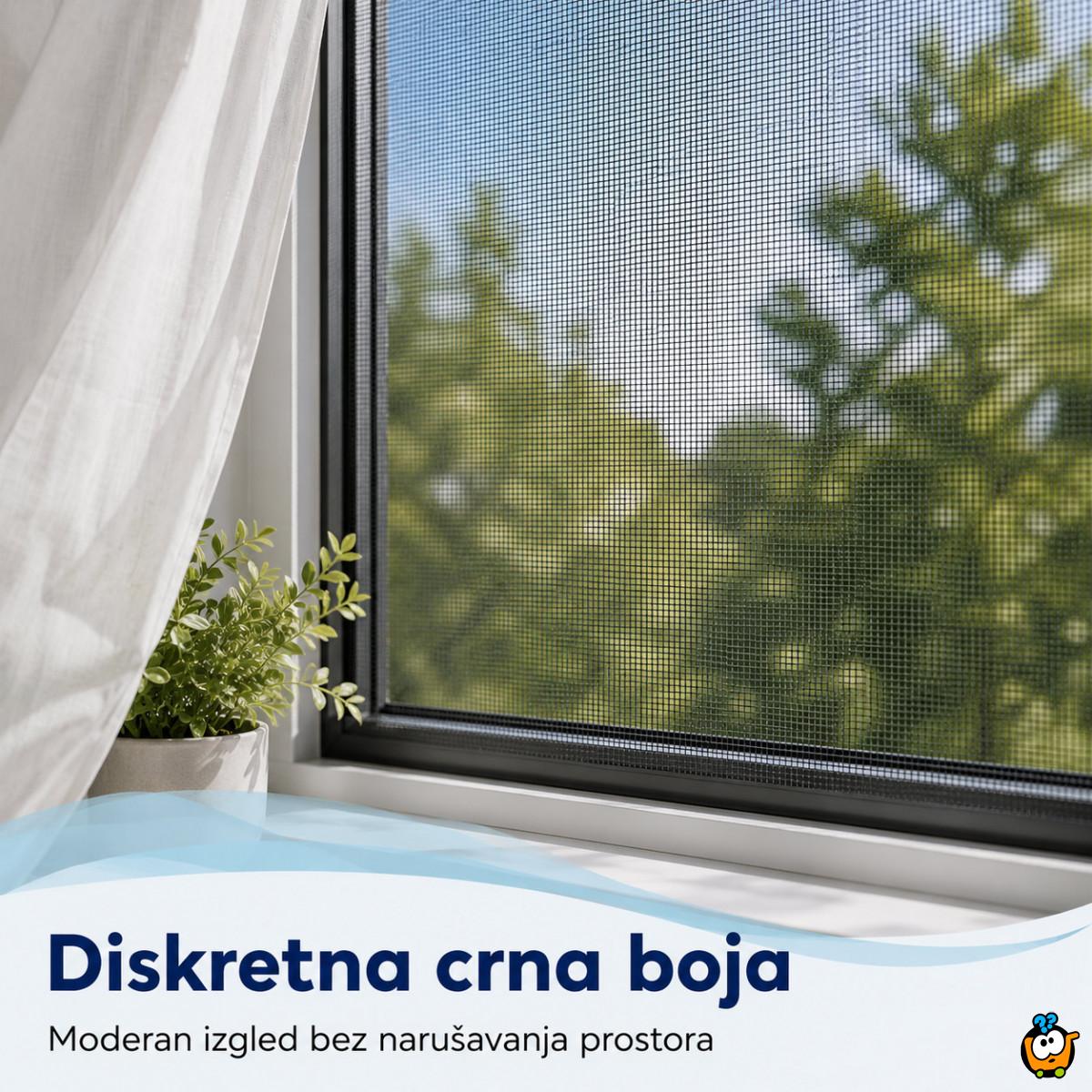 Crna mreža za prozor protiv komaraca 1,3 x 1,5 m