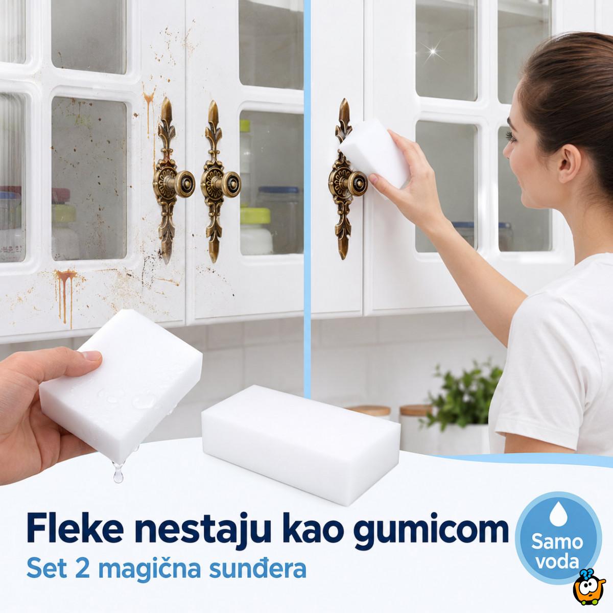 Set 2 magična melaminska sunđera za čišćenje bez hemije