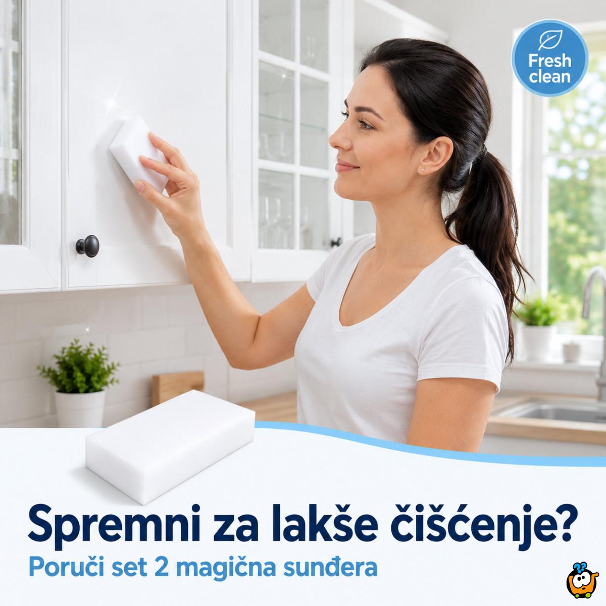 Set 2 magična melaminska sunđera za čišćenje bez hemije
