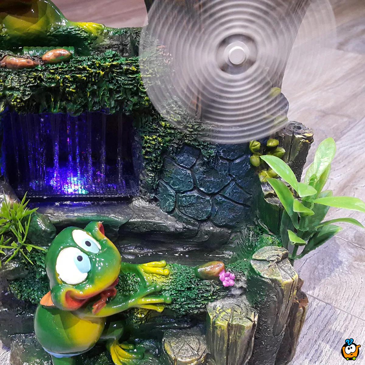 Dekorativna sobna fontana -  Green Frogs & WindMill
