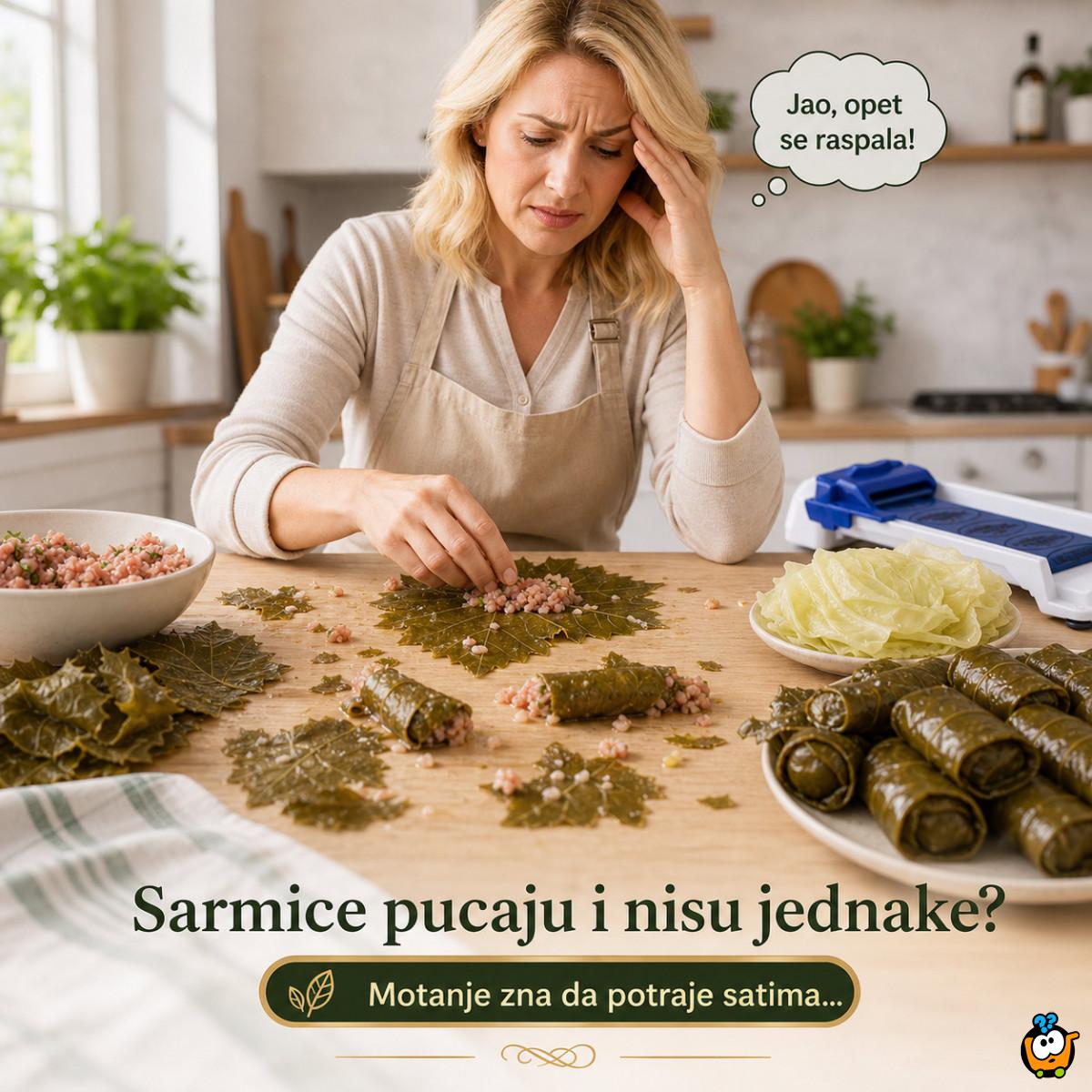 Uvijač za sarme u 3 koraka – za brže i jednake sarmice - Za kupus, zelje, blitvu, vinovu lozu i rolnice