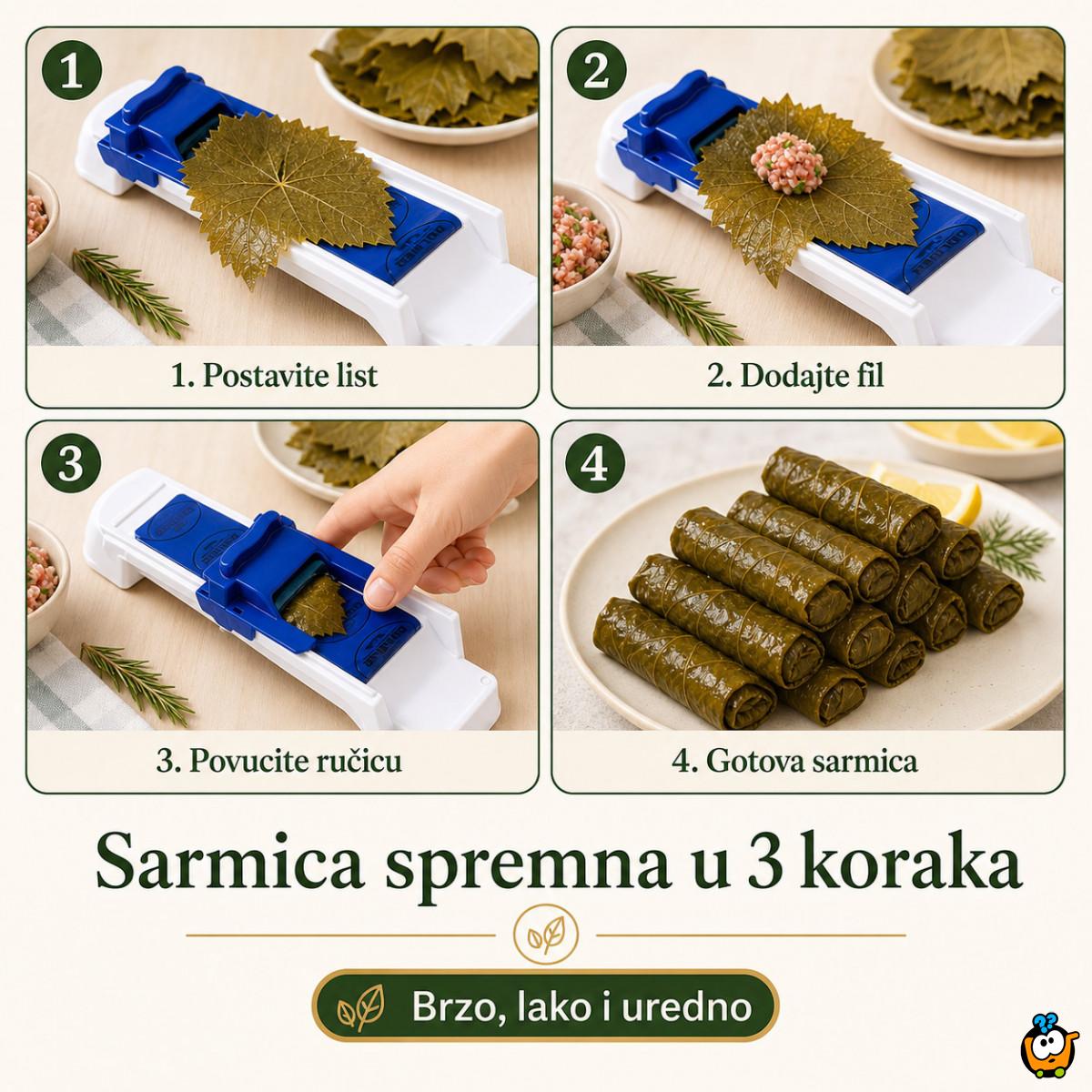 Uvijač za sarme u 3 koraka – za brže i jednake sarmice - Za kupus, zelje, blitvu, vinovu lozu i rolnice
