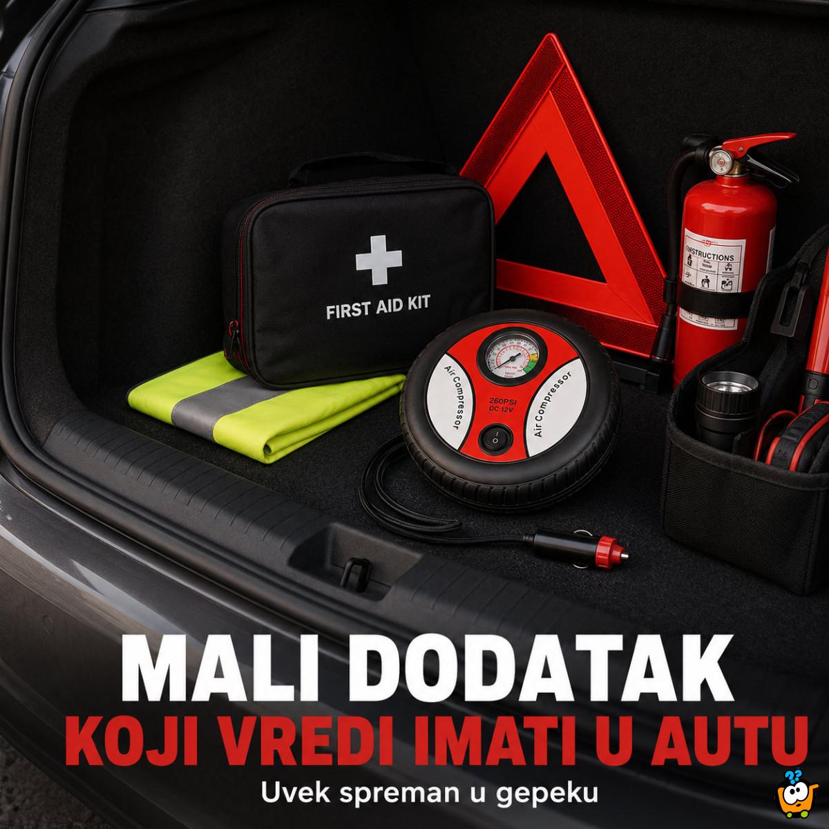 Auto kompresor za gume 12V u obliku točka – prenosiva pumpa za automobil, bicikl i lopte