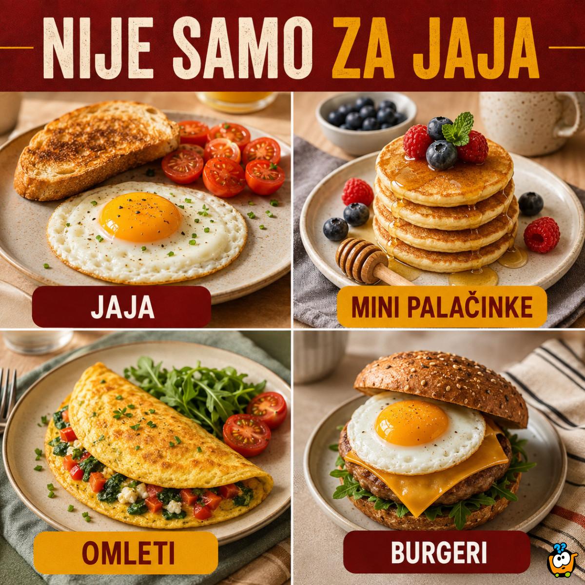 Nelepljivi tiganj sa 4 udubljenja za jaja i mini palačinke