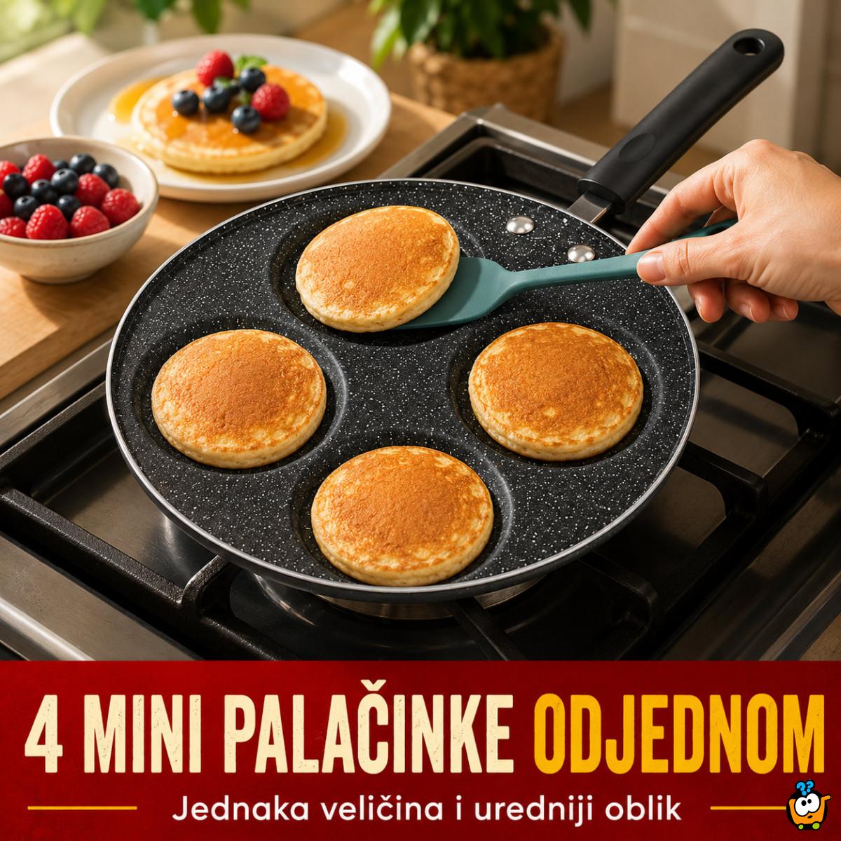 Nelepljivi tiganj sa 4 udubljenja za jaja i mini palačinke