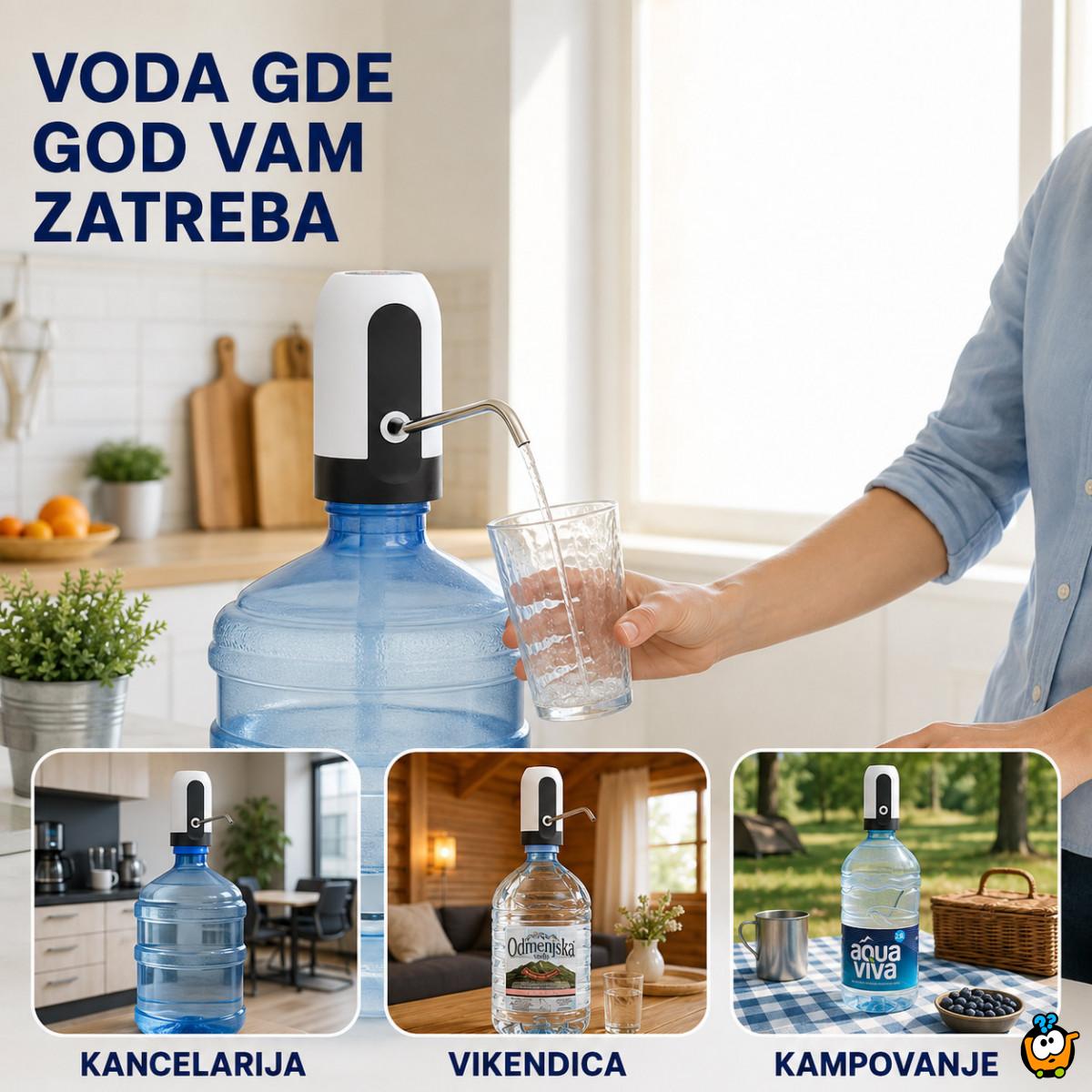 Električna pumpa za balone i flaše za vodu 1,5–18,9 L – USB punjenje