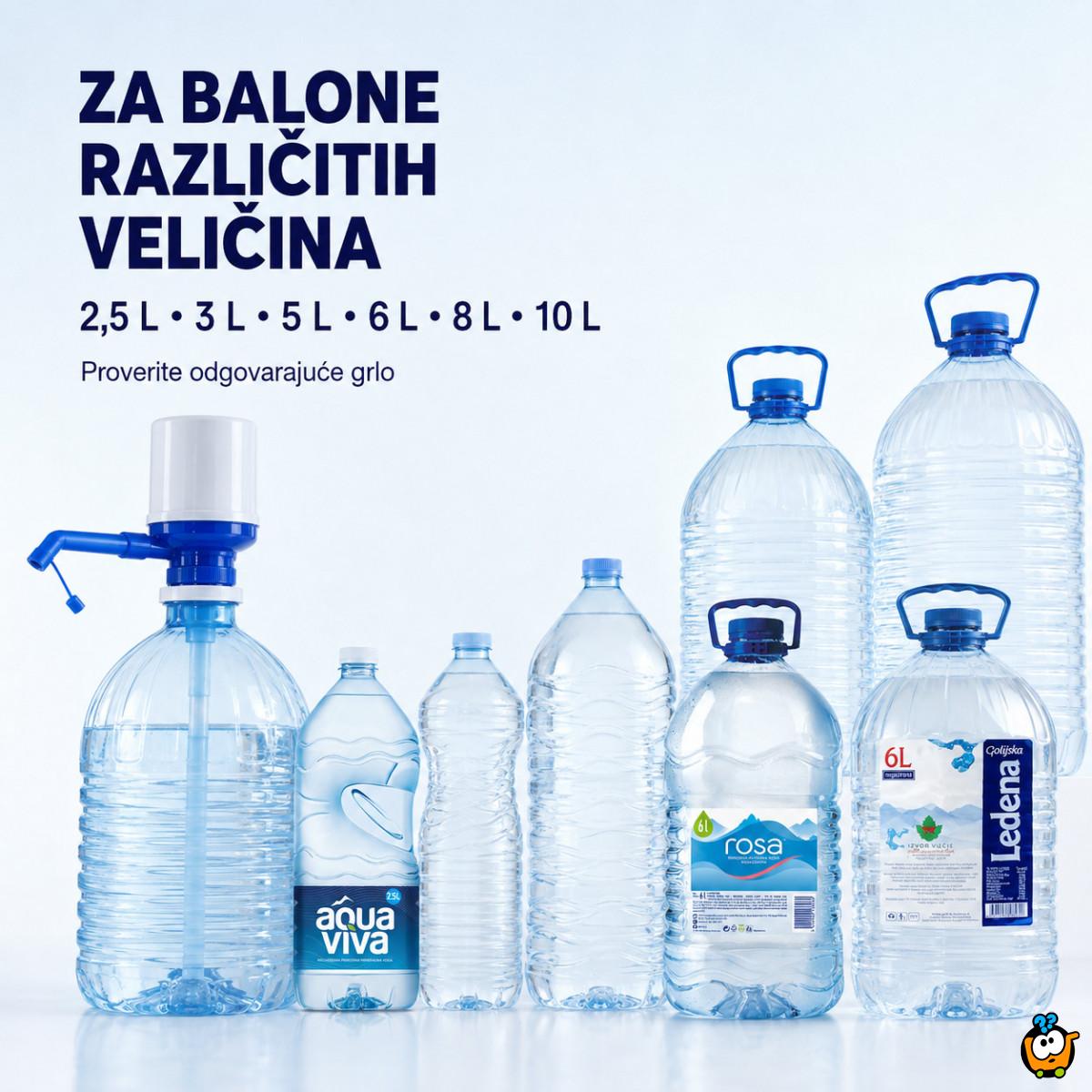 Ručna pumpa za velike flaše i balone za vodu 2,5–10 L