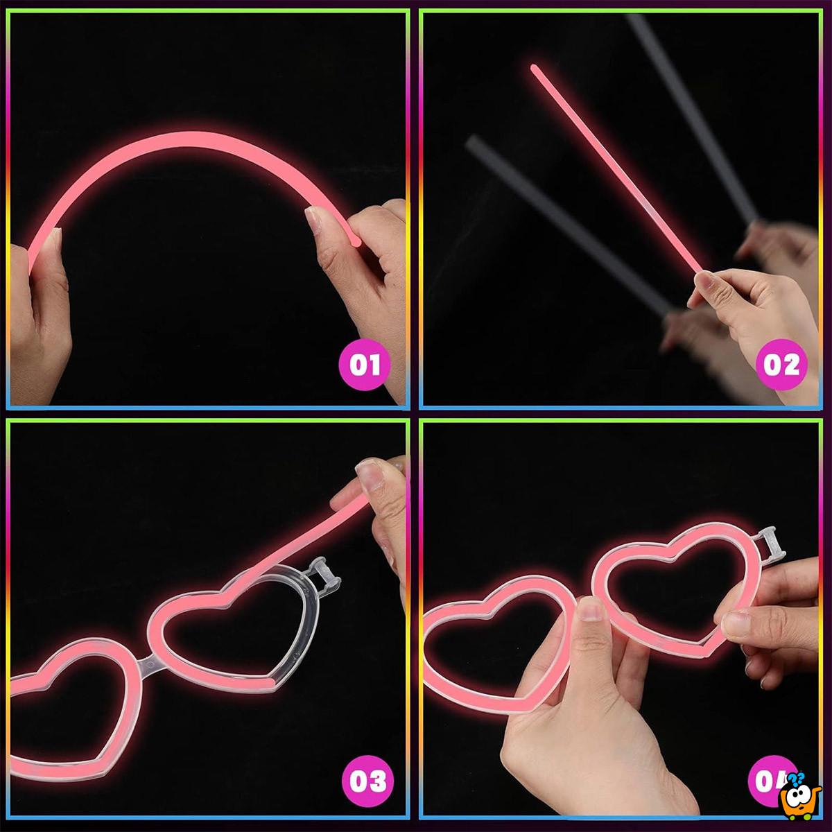 Heart Glow Glasses - svetleće naočare za žurke