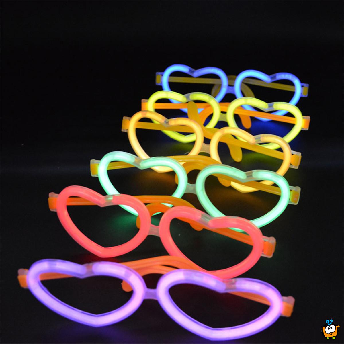 Heart Glow Glasses - svetleće naočare za žurke