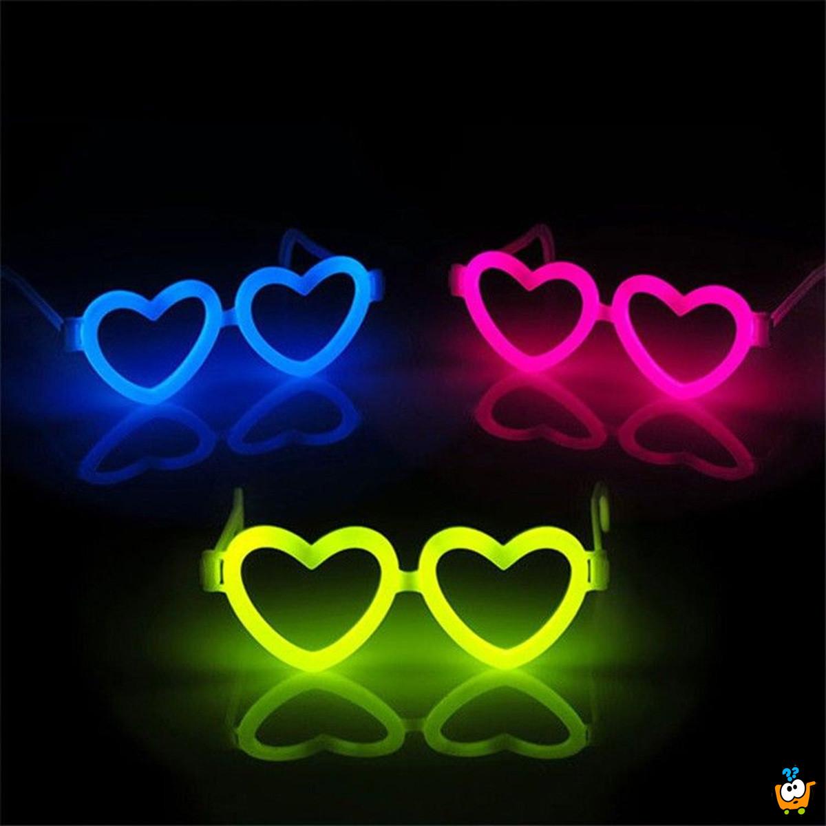 Heart Glow Glasses - svetleće naočare za žurke