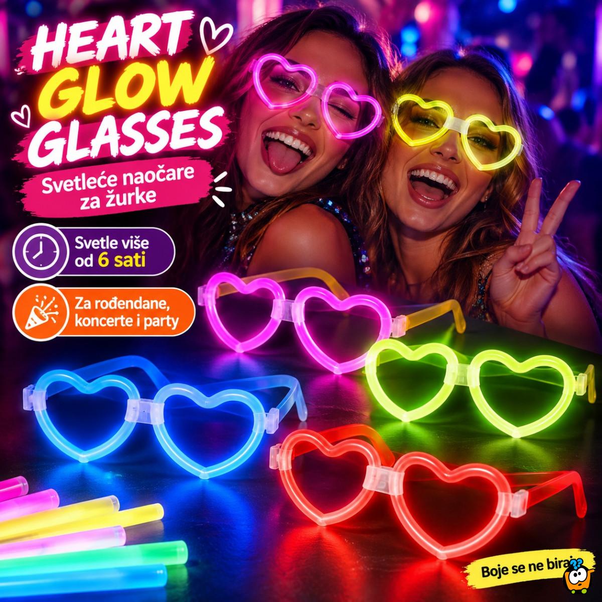 Heart Glow Glasses - svetleće naočare za žurke